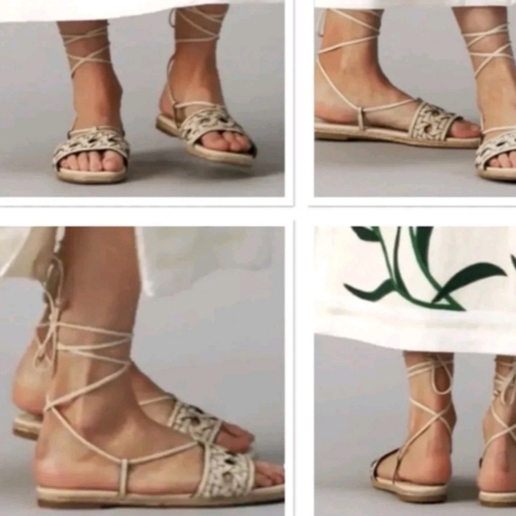 Tory Burch Blue Basketweave Espadrille Sandals-NIB SZ 8 - Picture 3 of 14